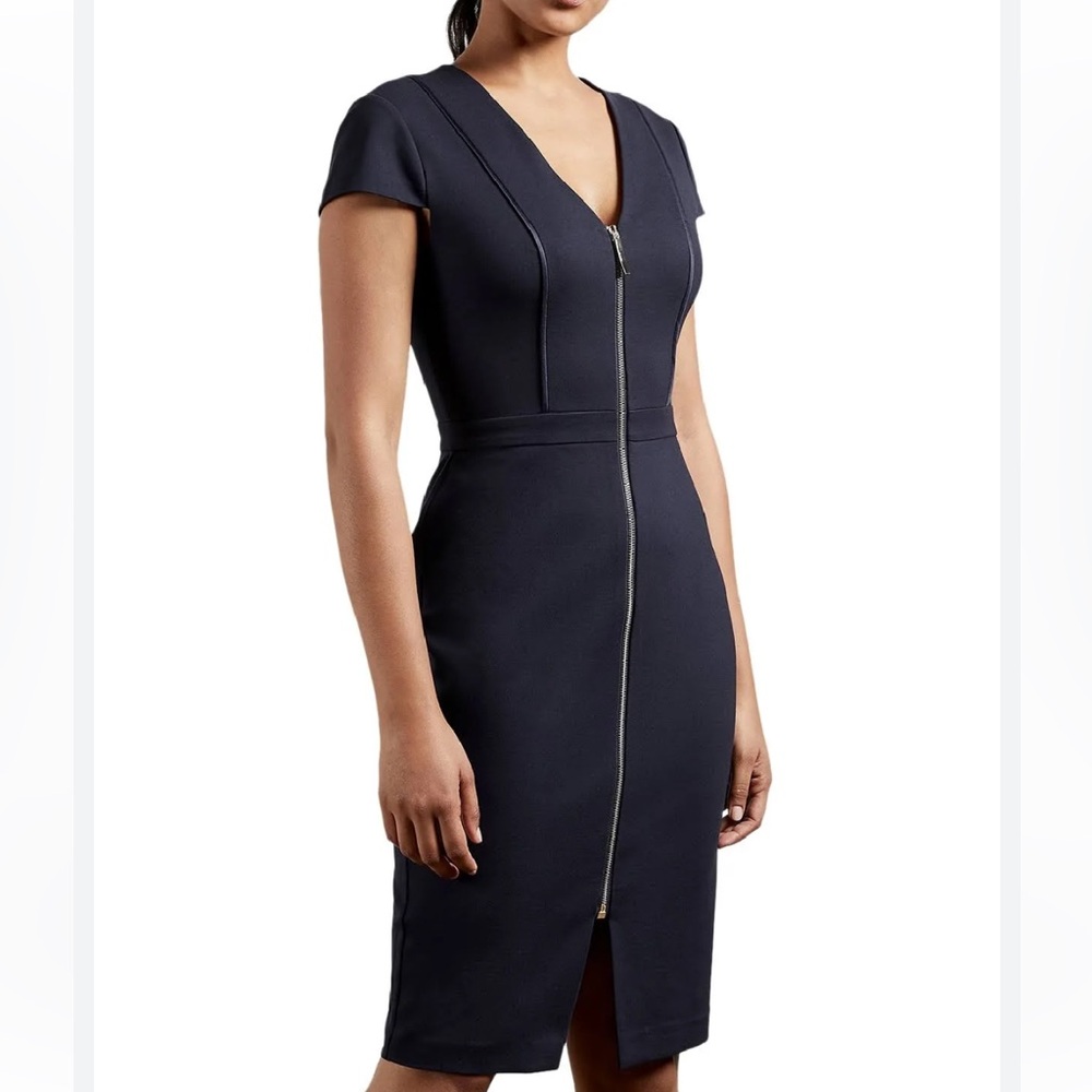 Ted Baker Cyanthe Piping Bodycon Dress Navy Size 2 US Size 4-6